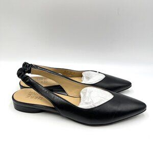 7N 7‎ NARROW WIDTH Naturalizer Halo Black Leather Slingback Flats Shoes
